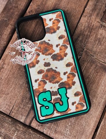 Cowprint Initial Phone Case